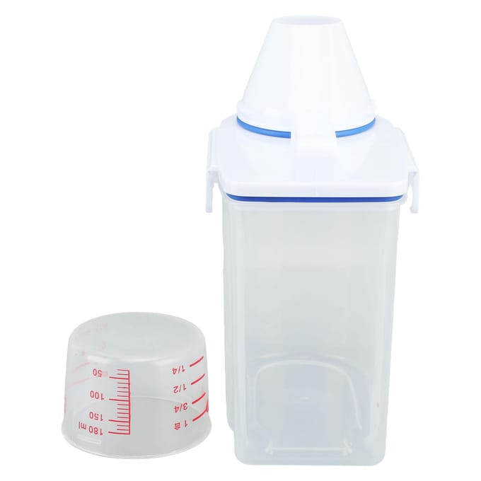 Rijstopbergbak Ontbijtgranencontainers Dispenser Luchtdicht Schenktuit Voedselopbergcontainer Met L white