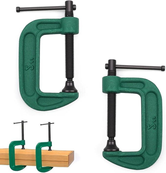 Verstelbare C-klemmen Set van 2, Multifunctionele Klemmen voor Houtbewerking, Modelbouw en Machineonderhoud