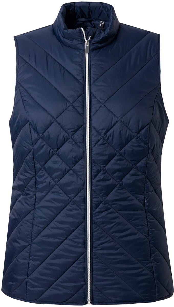 Ulla Popken - Dames - HYPRAR functionele doorgestikte bodywarmer waterafstotend - Marine - Maat 46+