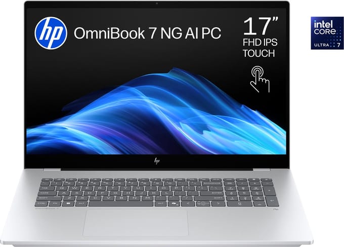 HP OmniBook 7 NGAI 17-dc0772nd - Copilot+ Creator Laptop - 17.3 inch -Intel® Core™ Ultra 7 Processor 258V - 32GB RAM - 1000GB SSD - Windows 11 Home
