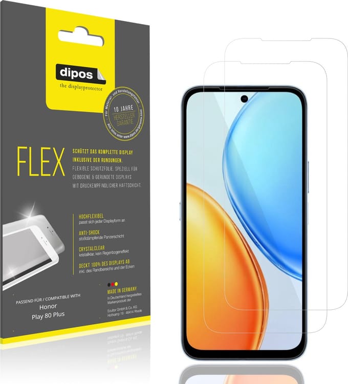 dipos – 2x Beschermfolie geschikt voor Honor Play 80 Plus | 3D Full Cover Screenprotector | 100% Passend