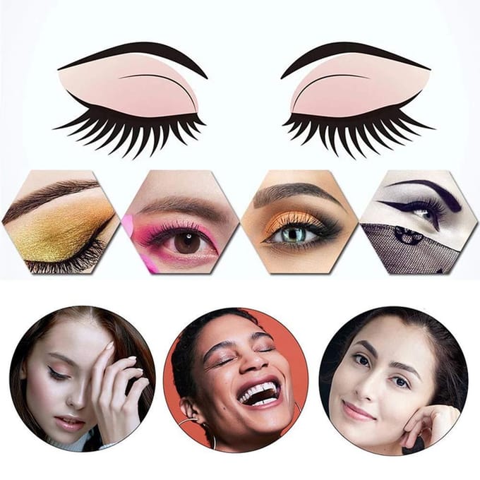 Make-up Wenkbrauwmal Set PEVA Zachte Wenkbrauwvormer met Elastische Band Herbruikbaar DIY Make-up Gereedschap voor white