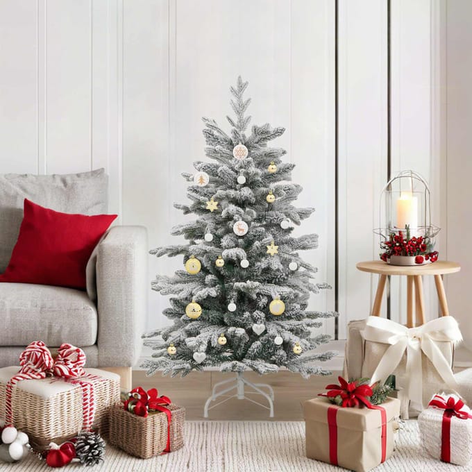 vidaXL - Kerstbal - Set - 40 - st - Wit - en - goud - Ø - 6 - cm - Kunststof