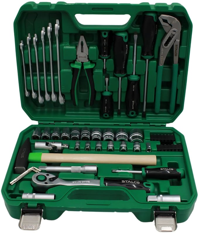 Stalco Gereedschapset 55 Delen 1/2" & 1/4" - Professionele kwaliteit