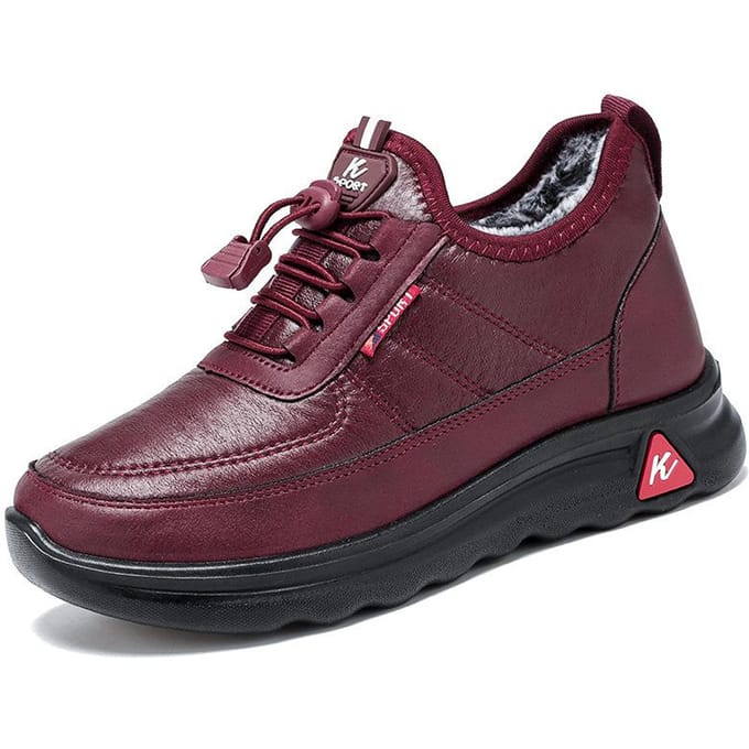 Automne Hiver Dames Baskets Plus Velours Épaisses Imperméables Chaussures Chaudes 35 rouge