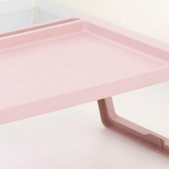 Laptop Bed Bureau PP Opvouwbaar Eenvoudig Naar Beneden Gegroefd Ontwerp Schootbureau Bedtafel met Oplaadgat voor 68x35.8x27.5cm