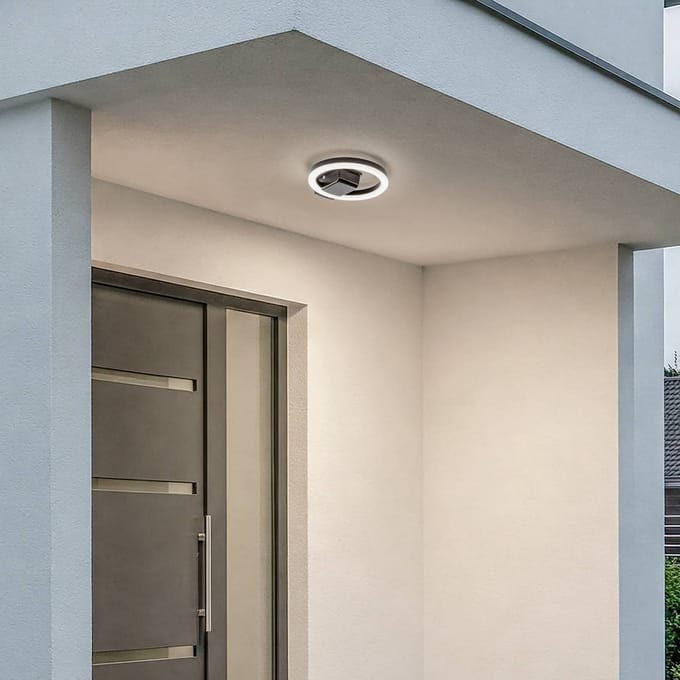 Lindby LED buiten plafondlamp Finian, Ø 22 cm, CCT, dimbaar