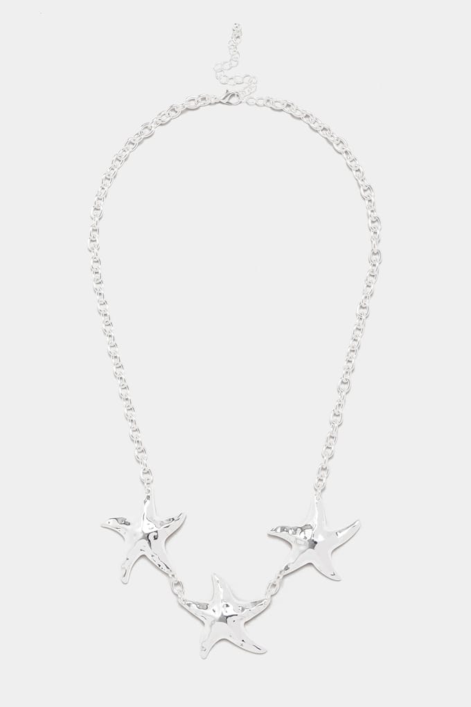 Yours Zilverkleurige Statement Ketting Met Zeestersize One Size