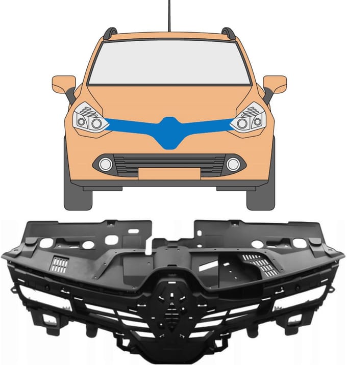 Grill voor Renault Clio IV 2012-2016