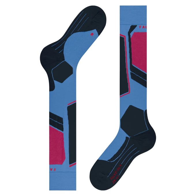 FALKE SK4 warm dun wol functioneel materiaal skisokken dames blauw - maat 39-40