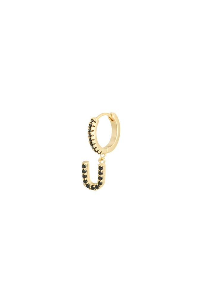 Oorbellen Letter U Zwart Copper