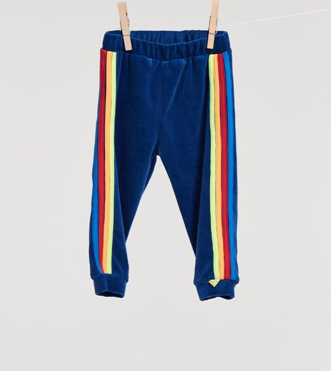 Billie-Ray x Woody - Joggingbroek in velours - Blauw