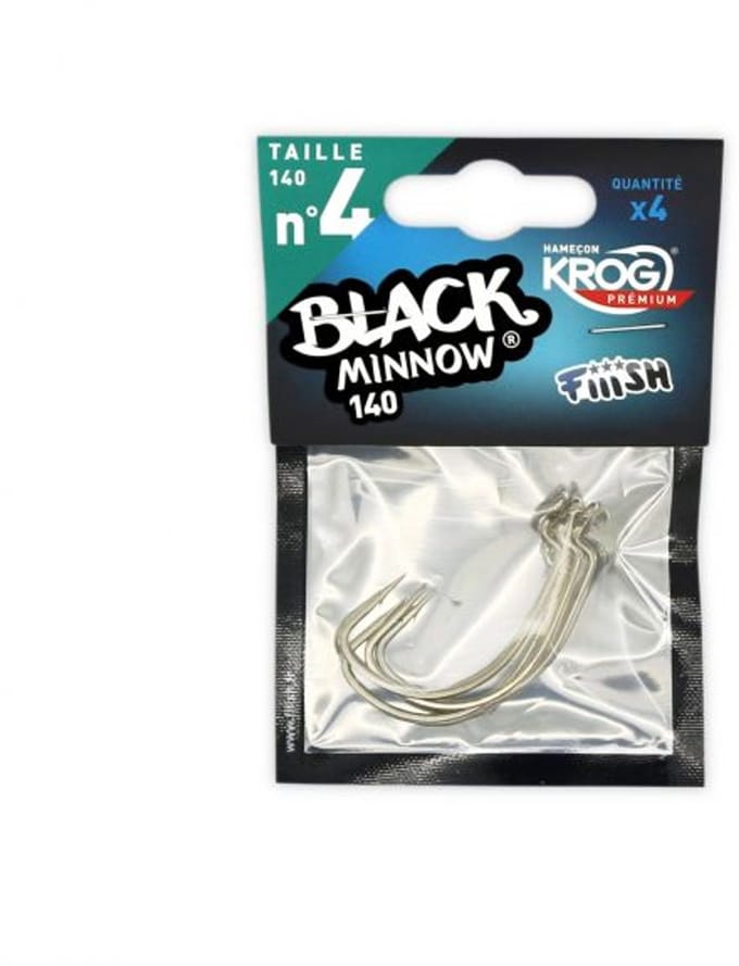 Fiiish Black Minnow Krog Premium VMC Haken No. 4 - 140 (4pcs)