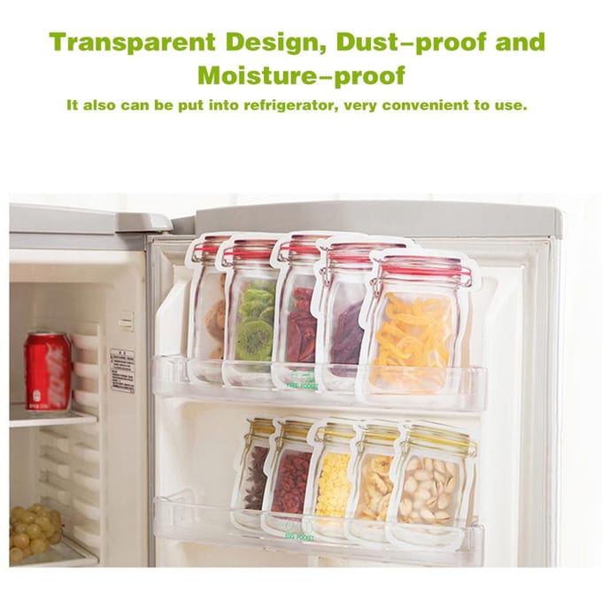 Lot de 3 sacs transparents de conservation des aliments frais en forme de bouteille pour biscuits, collations, sacs de rangement à fermeture éclair rouge