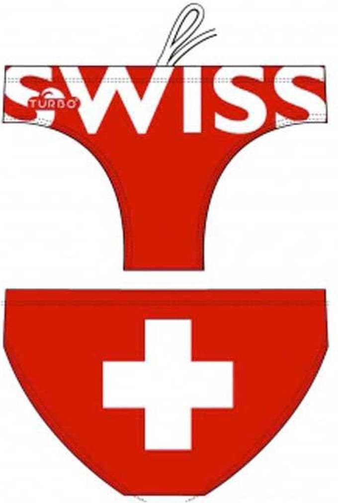 Turbo Switzerland Zwemslip Rood,Wit M Man