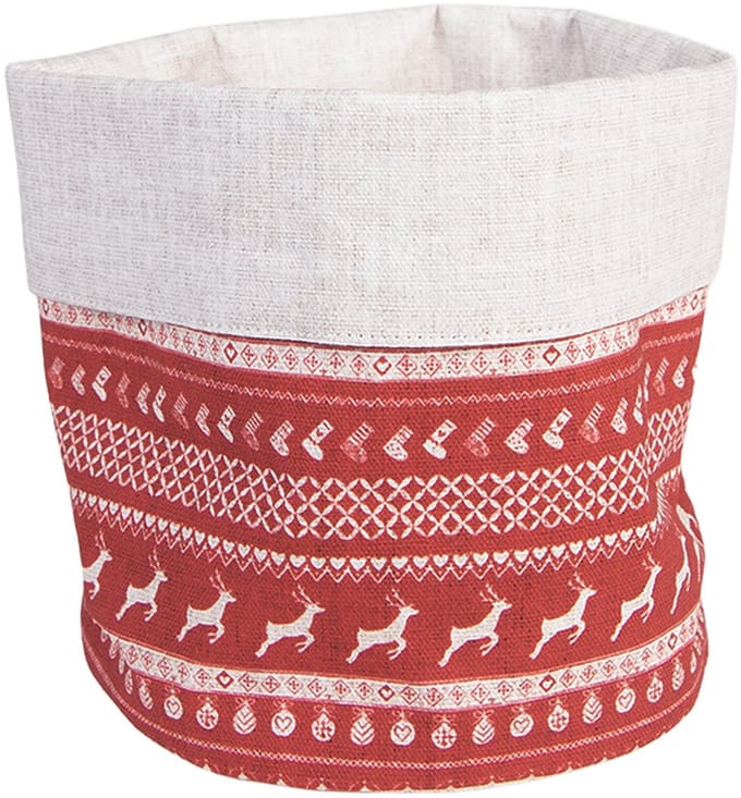 Clayre & Eef Broodmand Ø 15x16 cm Rood Katoen Hert