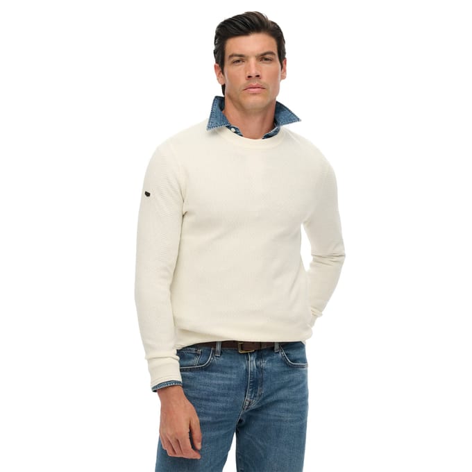 Superdry - Lichtgewicht katoenen trui met textuur - Heren - Sweaters