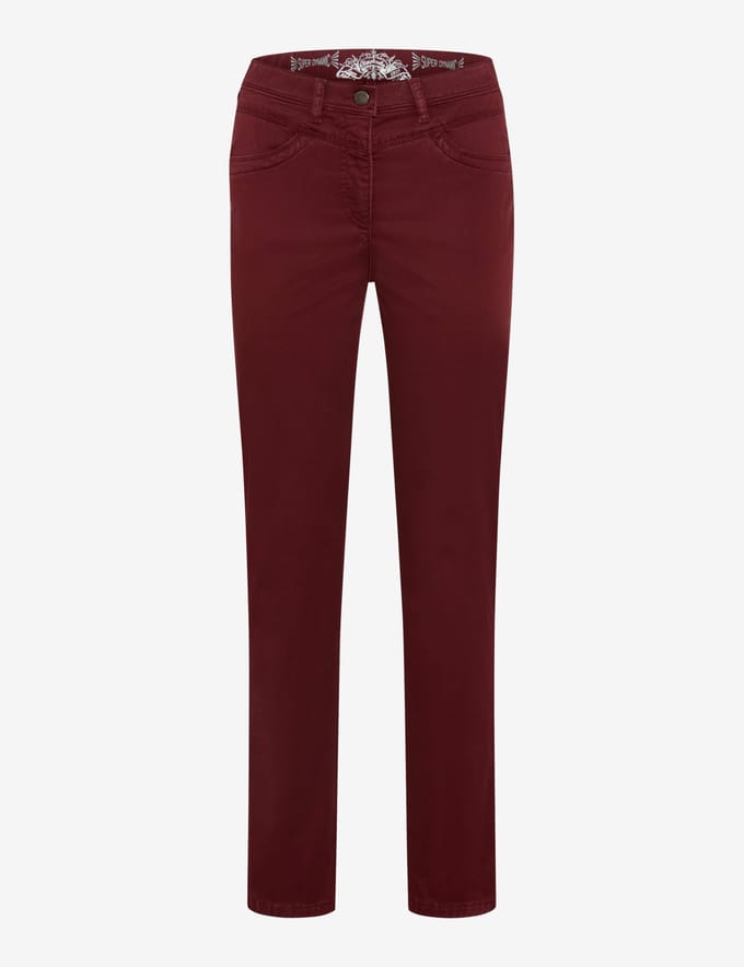 Raphaela by Brax Dames Jeans  Style LAURA NEW BURGUNDY, donkerrood, maat 50