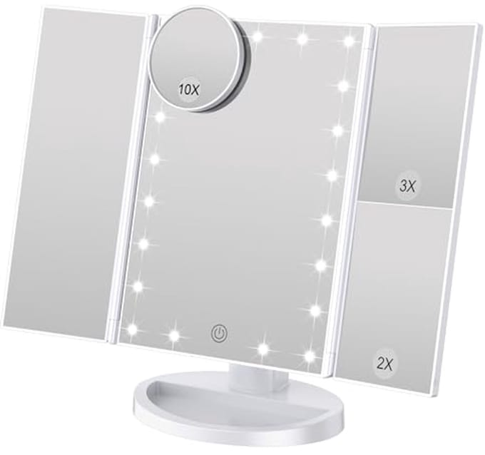 Verlichte Make-up Spiegel met 21 LED-lampen en 2X/3X Vergroting