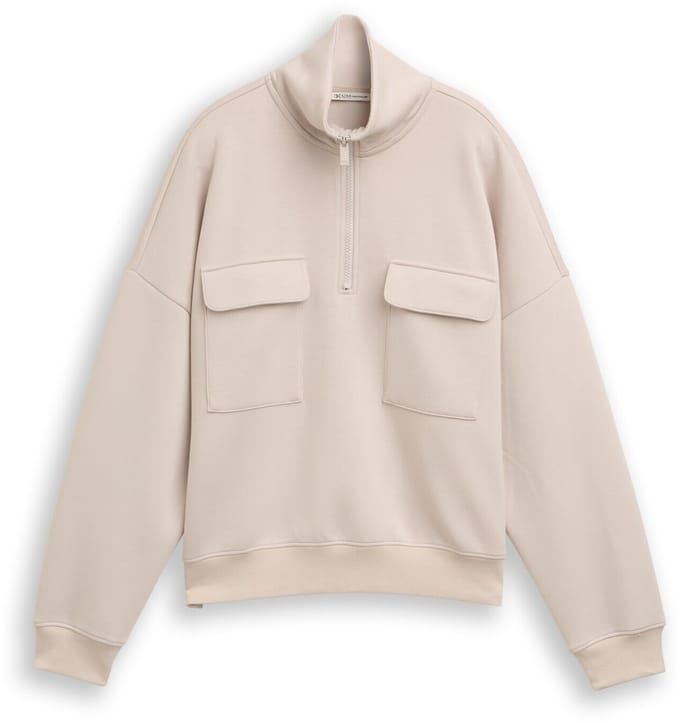 Tom Tailor Denim - Loose fit trui Sweatshirt van scuba - Maat M - cloud grey