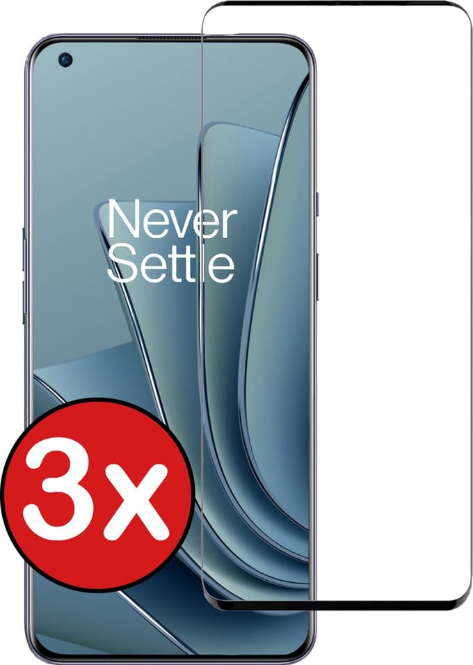 Screenprotector - 3 Stuks - Geschikt voor OnePlus 10 Pro - Full Cover - Beschermglas - Gehard Glas - Tempered Glass - Screen Protector