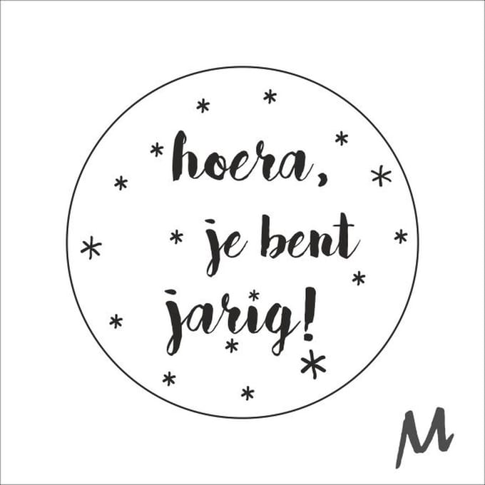 Cadeaustickers Hoera Jij Bent Jarig