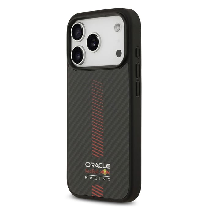 Red Bull Racing Back Cover - iPhone 17 Pro - Zwart - Kevlar - Magsafe - Sportief ontwerp
