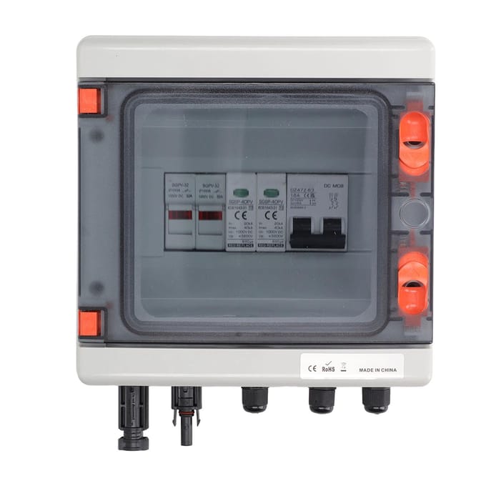 Zonnepaneel Combiner Box 2 String 15A Zekering Bliksembeveiliging IP65 Combiner Box Voorbedraad M C Kabel