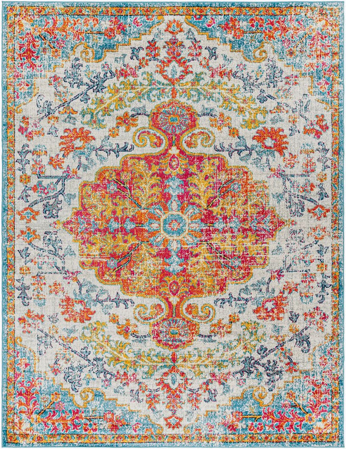 SURYA Lou vloerkleed vintage oosters moestergeel