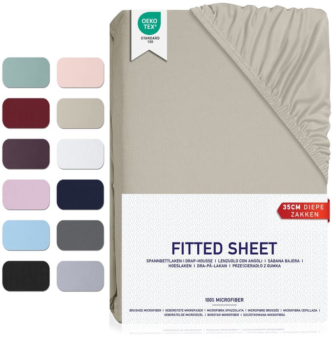 BARBONS hoeslaken 140 x 200 - 35 cm Matrashoogte - Rondom Elastiek - Geborsteld Microvezel