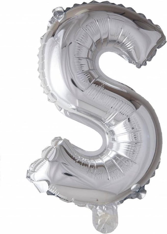 Wefiesta Folieballon Letter S 41 Cm Zilver