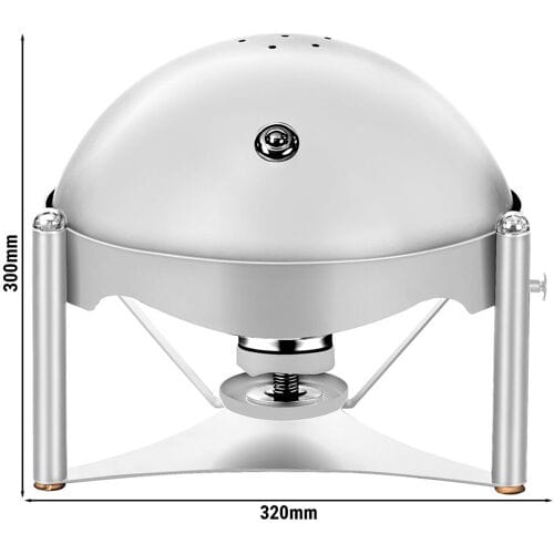 GGM Gastro Chafing Dish - Rund - mit Rolldeckel - Chrom Zilver