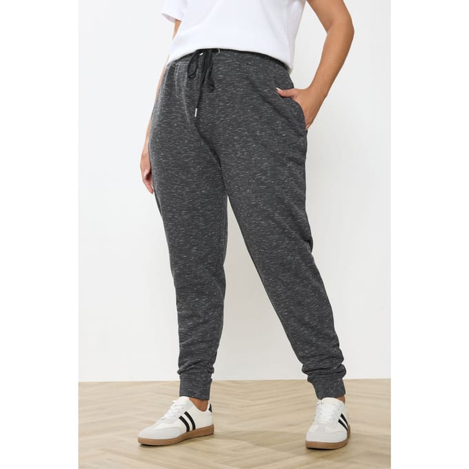 Yours Charcoal Grey Marl Joggingbroek Met Omslag Size 54-56