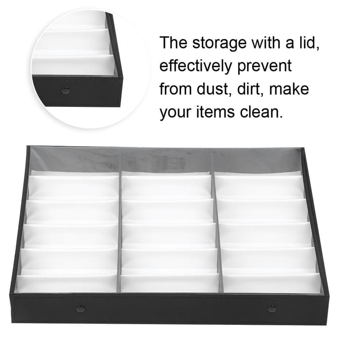 18 Vakken Brillen Etui Organizer Zonnebrillen Opbergdoos Sieraden Display Container gray