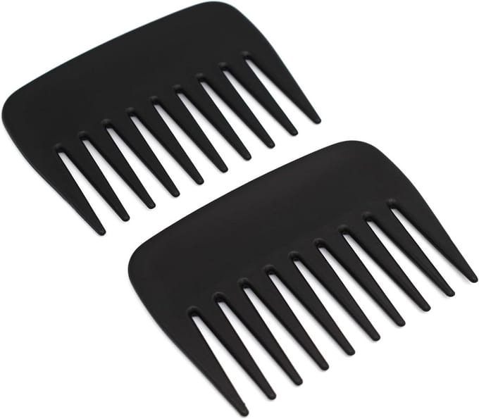 2x Professionele Brede Tand Kam - Anti-Statische Ontwarrende Styling Kam voor Krullend en Nat Haar
