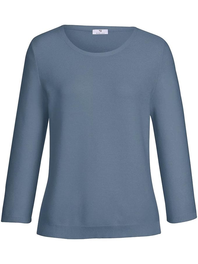 Trui ronde hals 100% SUPIMA® katoen Van Peter Hahn blauw