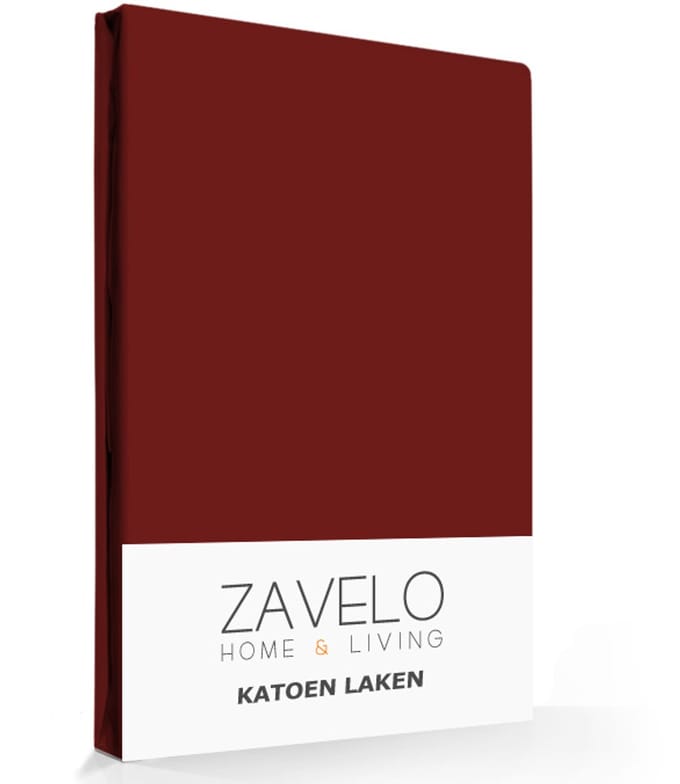 Zavelo Laken Basics Bordeaux (Katoen)-1-persoons (180x290 cm)