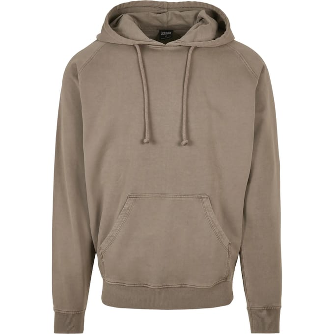 Urban Classics - Overdyed Hoodie/trui - S - Beige/Groen