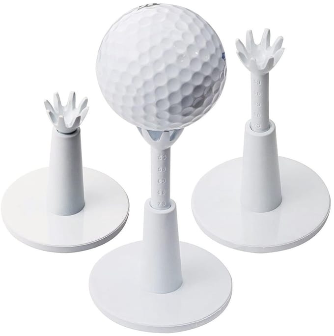 Dailygoods- Golf Tee Set van 3 - Verstelbare Hoogte - Zachte Rubberen Balhouder - Duurzaam Plastic - Golftraining Accessoires - Compact 5,3 cm
