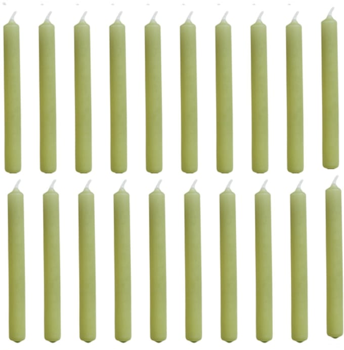 Rustik Lys - Potloodkaarsen - Extra smal - 1,2 cm - Olijfgroen - Klein - 20 stuks - 1,2 x 10cm