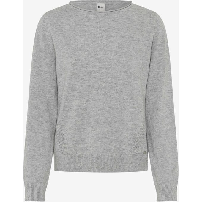 Brax Dames Trui  Style LISA cozy grey, lichtgrijs, maat 32