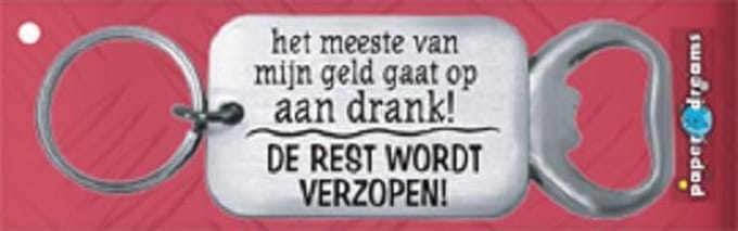Paperdreams Sleutelhanger/opener meeste geld