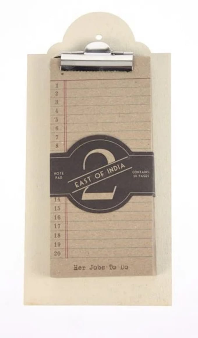 Houten klembord 'His Jobs' 21x10cm