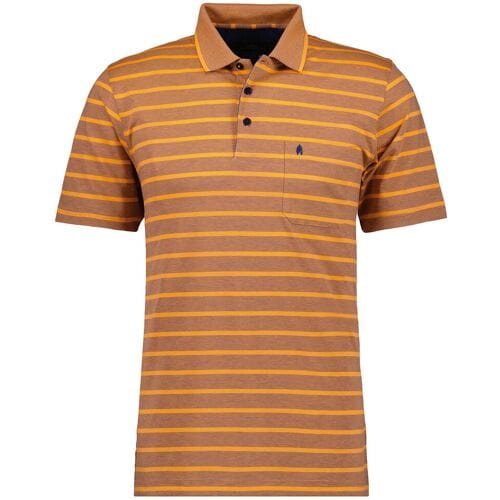 Ragman Striped Polo Oranje / male