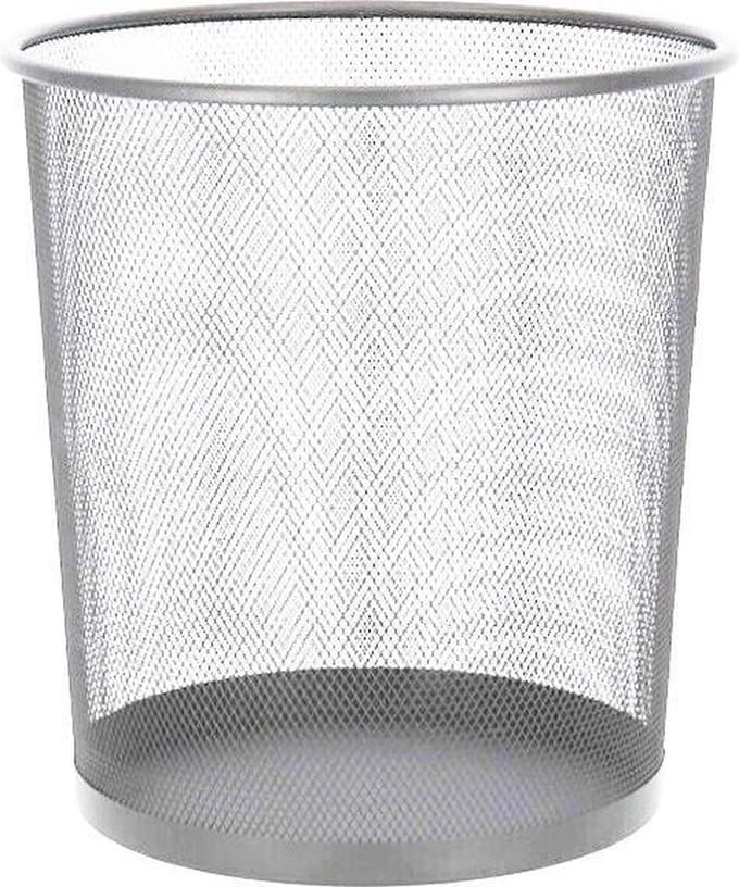 Gerimport Prullenmand - 9L - metaal - zilver - prullenbak - 19 x 23 x 27 cm