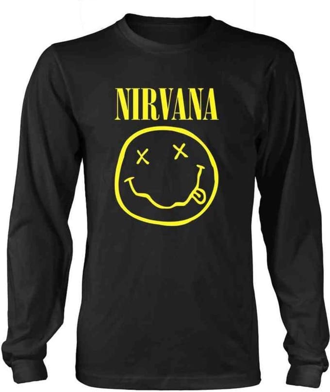 Nirvana Longsleeve shirt -XL- Smiley Logo Zwart