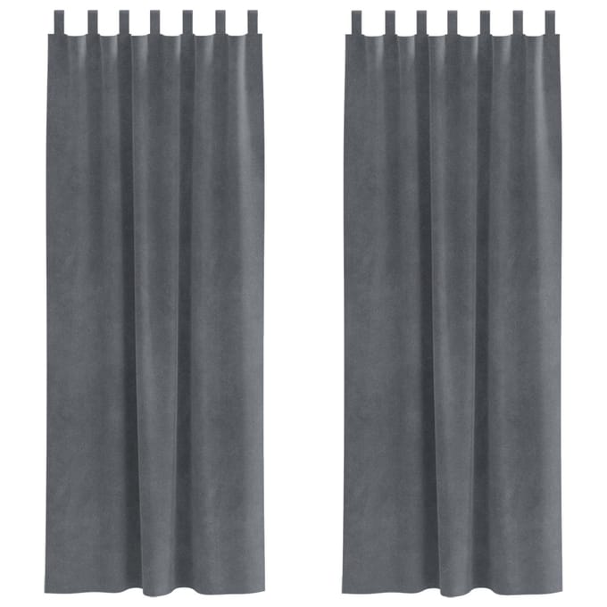 vidaXL - Gordijnen - 2 - st - Lichtgrijs - 140 - x - 260 - cm - fluweel