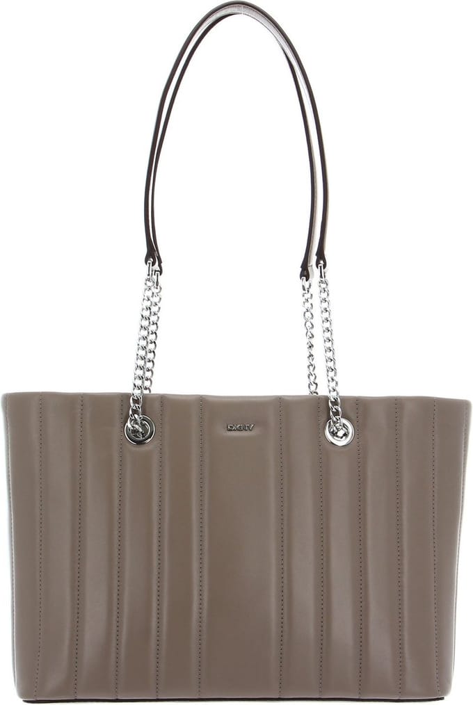 DKNY Leren Shopper Schoudertas Seva Tote Toffee / Silver Lichtbruin