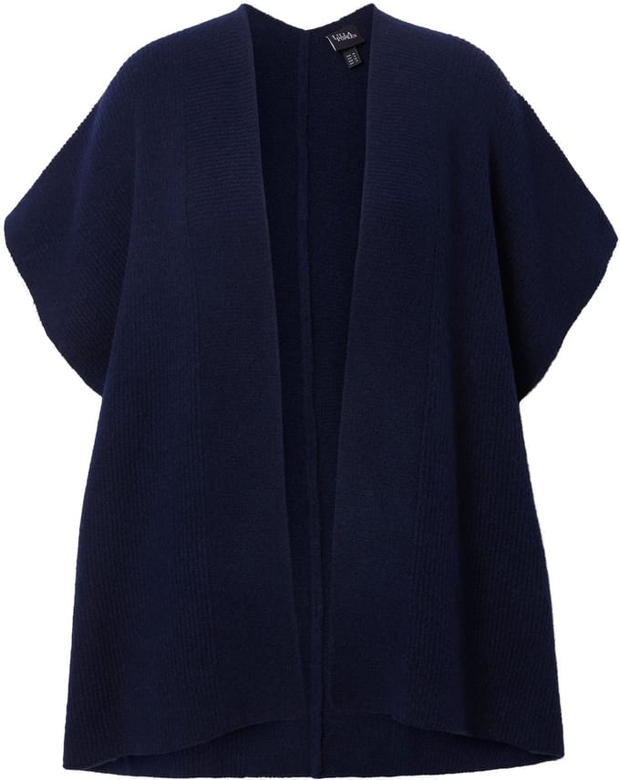 Ulla Popken - Dames - Vest oversized open model halve mouw - Marine - Maat 2+