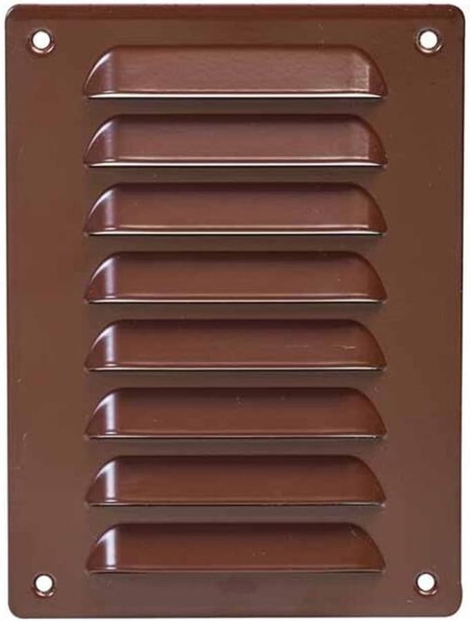Metalen ventilatierooster vierkant 140x190 mm bruin - MR1419B